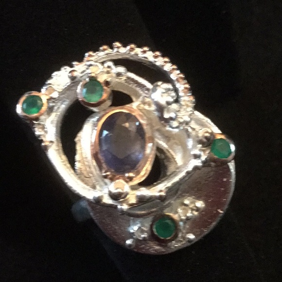 Super Stunning Genuine Kyanite Artistic Ring - Picture 6 of 8